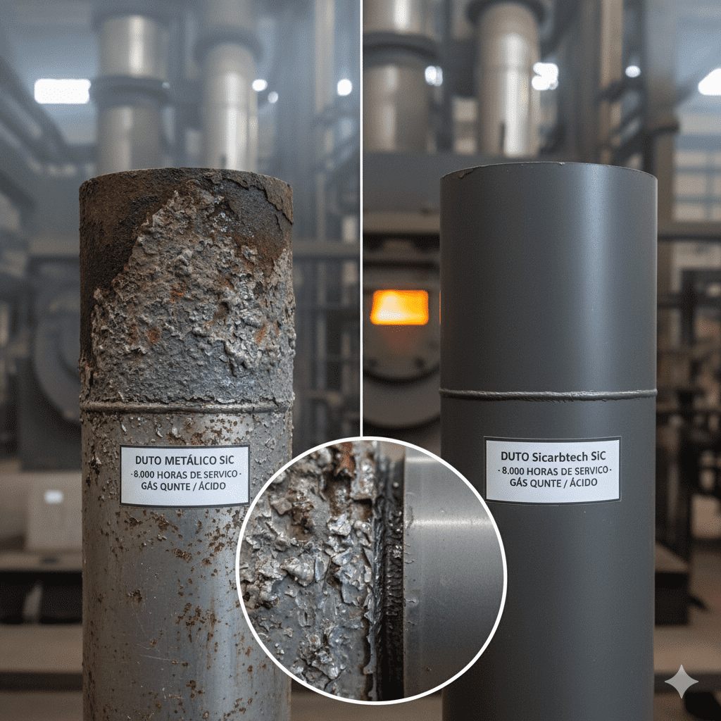 Dutos de SiC para resfriamento eficiente de caldeiras no Brasil