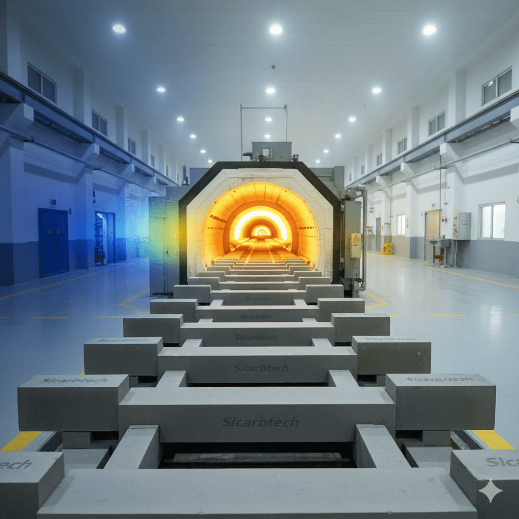 Suportes de SiC para cerâmica sanitária em fornos de alta temperatura