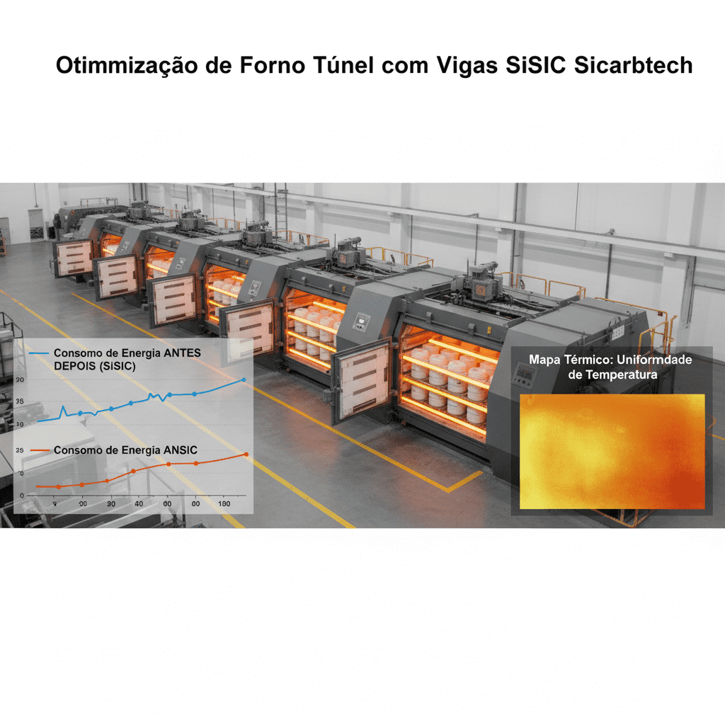 Vigas de Carbeto de Silício SiSiC 25 mm para Fornos e Estufas de Alta Temperatura