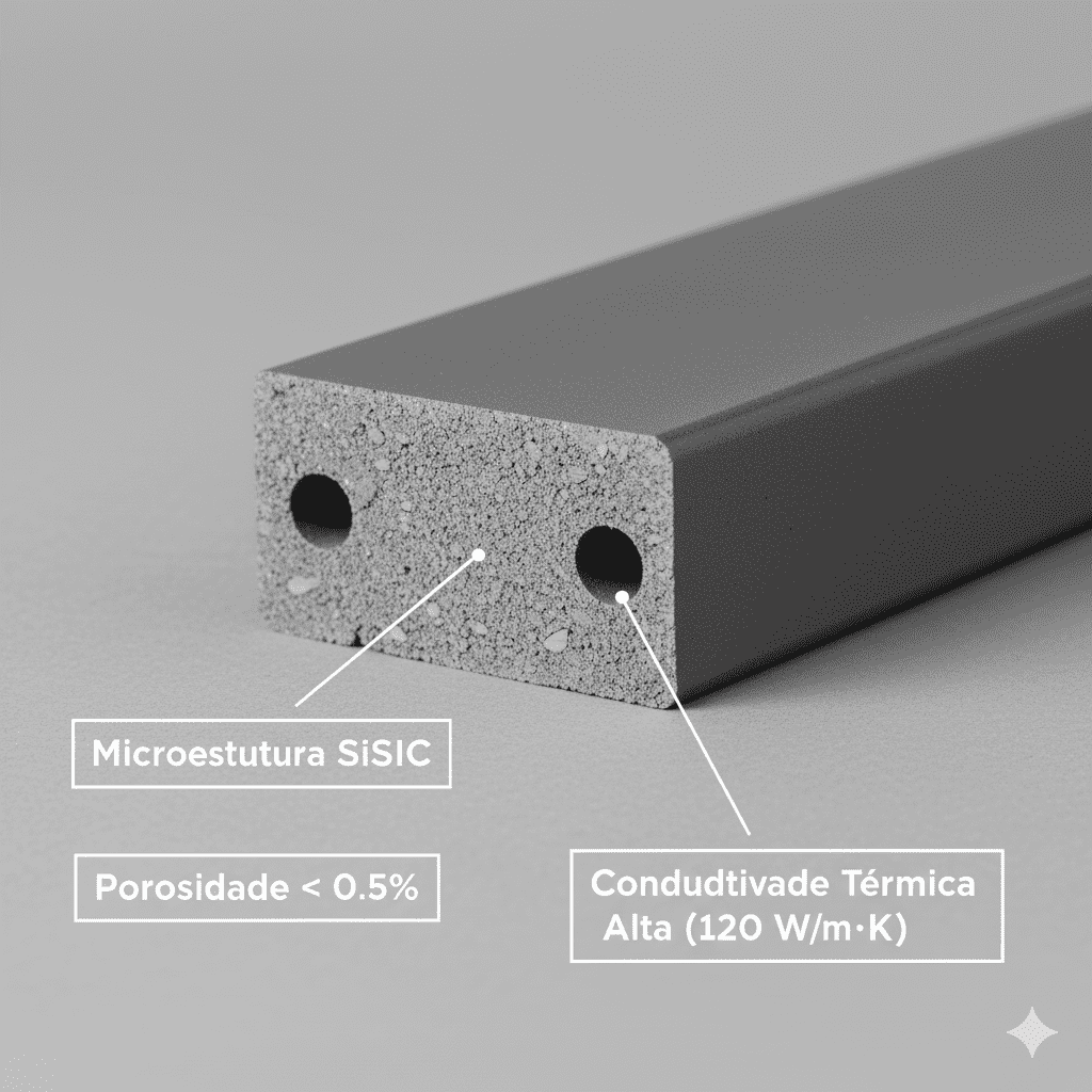 Vigas de Carbeto de Silício SiSiC 25 mm para Fornos e Estufas de Alta Temperatura