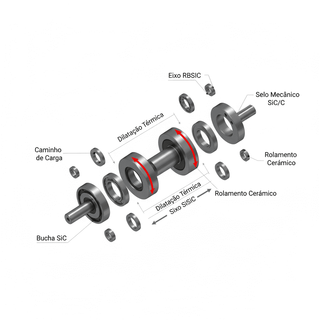 Eixos misturadores de corrida estável em aplicações industriais no Brasil com carbeto de silício