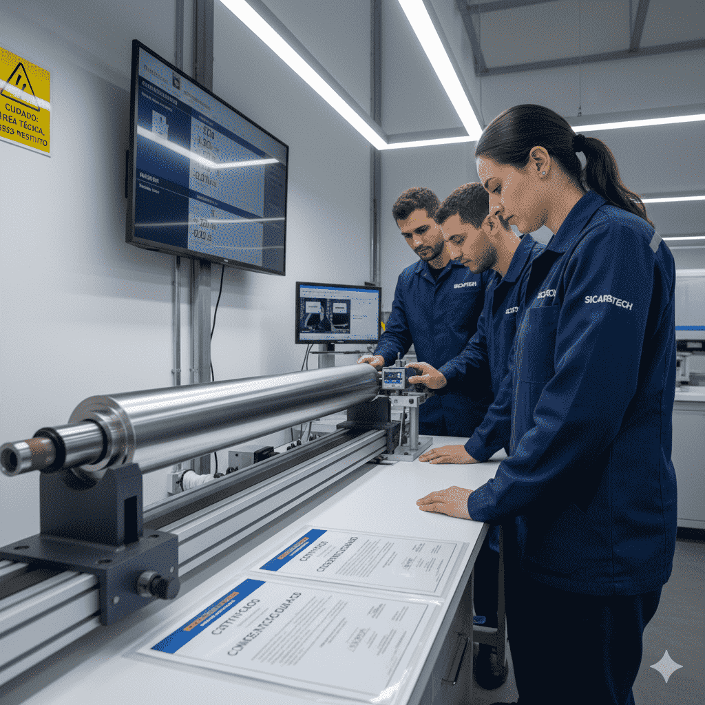 Soluções em Carbeto de Silício para “Anti-Bending Roller” 2,5 m