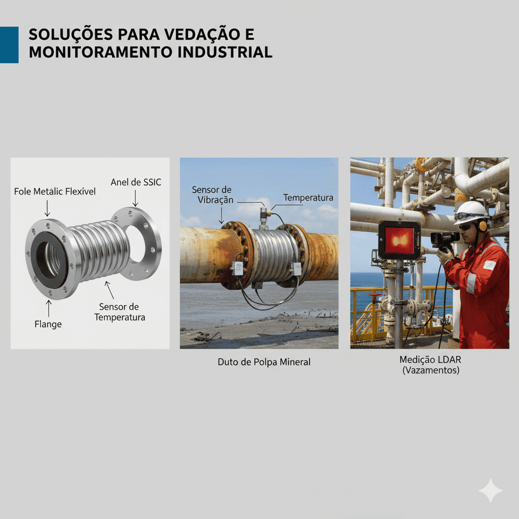 Foles flexíveis em linhas de alta pressão com carbeto de silício